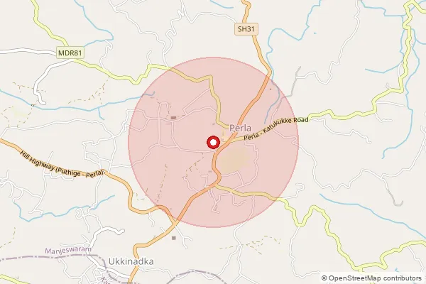 Map showing approximate area covered by Pincode 671552 — Katukukke Bo, Kasaragod