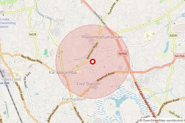 Map showing approximate area covered by Pincode 673003 — Kallaikozhikode So, Kozhikode