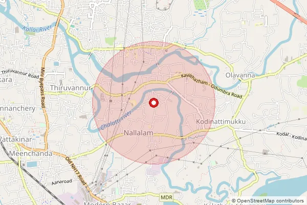 Map showing approximate area covered by Pincode 673004 — Puthiyara So, Kozhikode