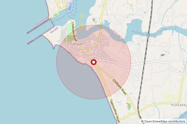 Map showing approximate area covered by Pincode 673301 — Chaliyam So, Kozhikode