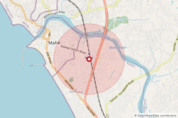 Map showing approximate area covered by Pincode 673309 — Azhiyur So, Kozhikode