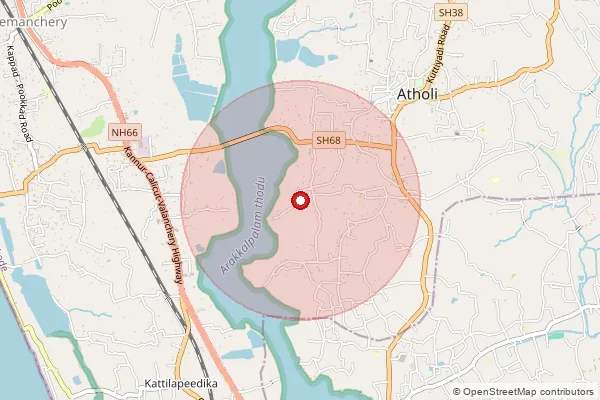 Map showing approximate area covered by Pincode 673315 — Atholi So, Kozhikode