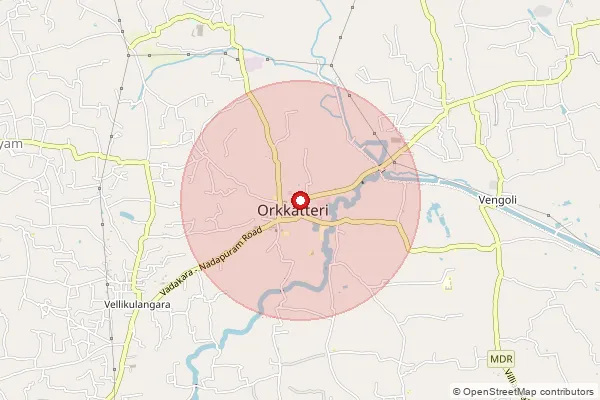 Map showing approximate area covered by Pincode 673501 — Eramala Bo, Kozhikode