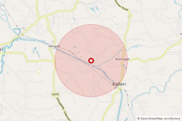 Map showing approximate area covered by Pincode 673503 — Muthuvadathur Bo, Kozhikode
