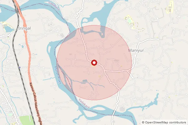Map showing approximate area covered by Pincode 673521 — Palayad Nada Bo, Kozhikode