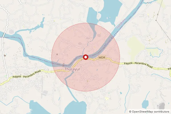 Map showing approximate area covered by Pincode 673523 — Maniyur Bo, Kozhikode