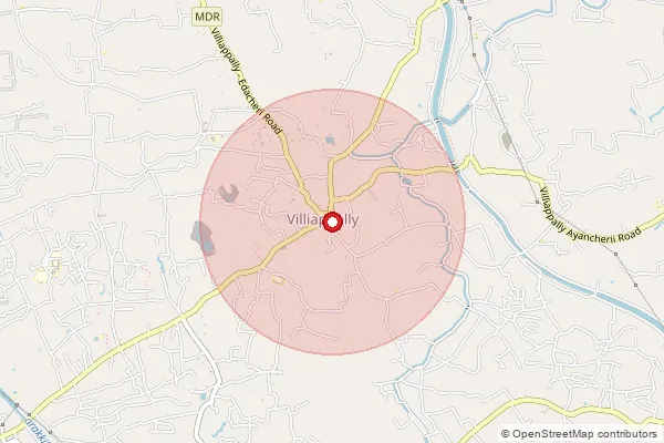 Map showing approximate area covered by Pincode 673542 — Karthikappally Bo, Kozhikode