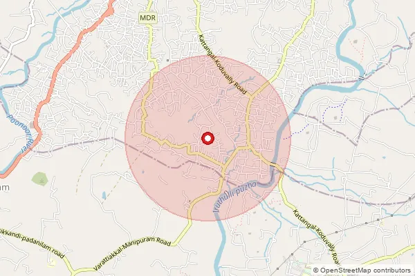 Map showing approximate area covered by Pincode 673572 — Pannikkottur Bo, Kozhikode