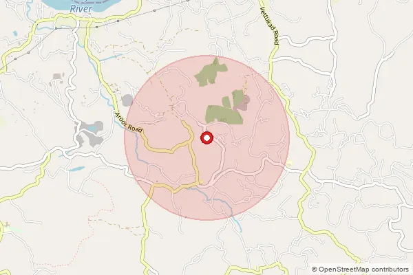 Map showing approximate area covered by Pincode 673633 — Vaidyarangadi Bo, Kozhikode
