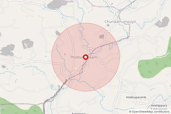 Map showing approximate area covered by Pincode 673639 — Kavanur Bo, Malappuram