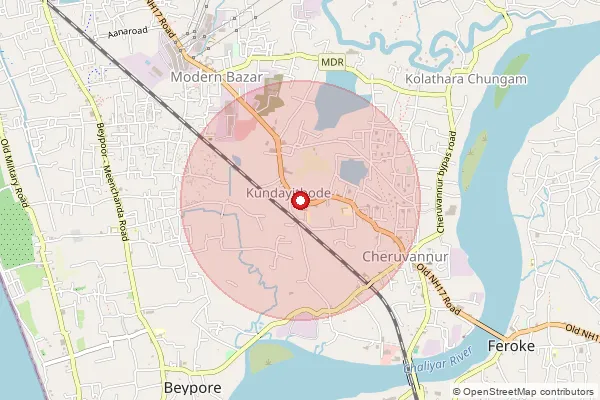 Map showing approximate area covered by Pincode 673655 — Kolathara So, Kozhikode
