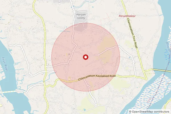 Map showing approximate area covered by Pincode 676102 — Alathiyur Bo, Malappuram