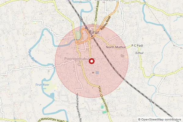 Map showing approximate area covered by Pincode 676104 — Trikkandiyur So, Malappuram