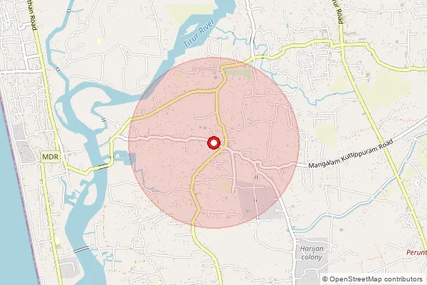 Map showing approximate area covered by Pincode 676108 — Triprangode So, Malappuram