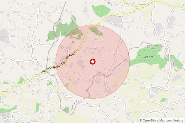 Map showing approximate area covered by Pincode 676123 — Pulpatta Bo, Malappuram