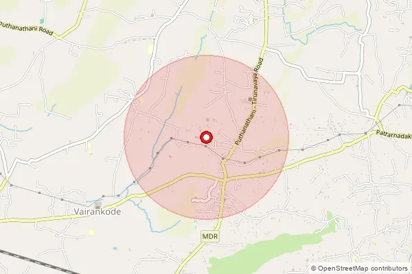 Map showing approximate area covered by Pincode 676301 — Ananthavur Bo, Malappuram