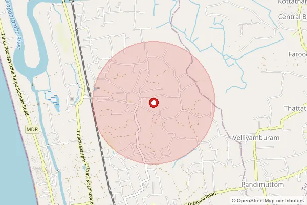 Map showing approximate area covered by Pincode 676302 — Puthiyakadappuram Bo, Malappuram