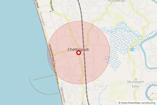 Map showing approximate area covered by Pincode 676319 — Kotakkad Bo, Malappuram