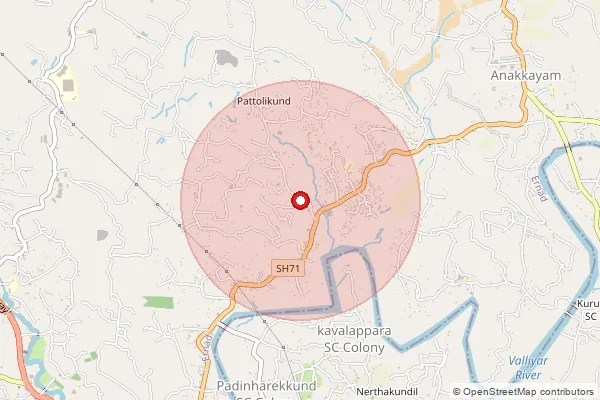 Map showing approximate area covered by Pincode 676509 — Munduparmba So, Malappuram
