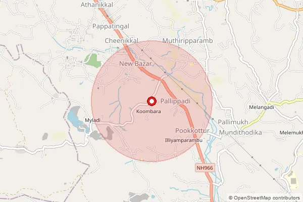 Map showing approximate area covered by Pincode 676517 — Melmuri Bo, Malappuram