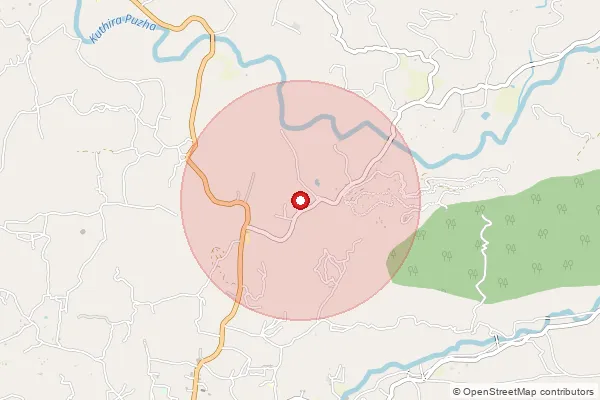 Map showing approximate area covered by Pincode 676525 — Arimanal Bo, Malappuram