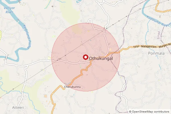 Map showing approximate area covered by Pincode 676528 — Othukkungal So, Malappuram