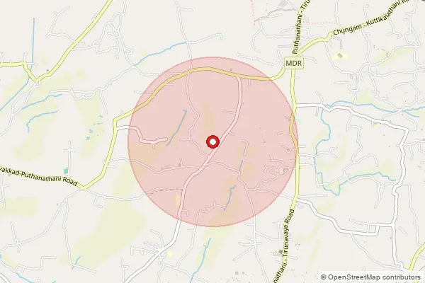 Map showing approximate area covered by Pincode 676551 — Kanmanam Bo, Malappuram