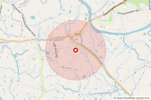 Map showing approximate area covered by Pincode 678532 — Pattancheri So, Palakkad