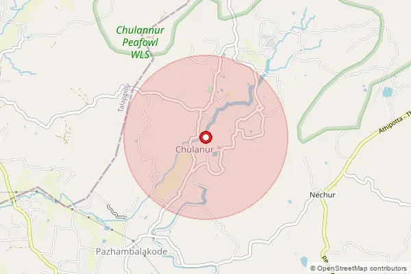 Map showing approximate area covered by Pincode 678573 — Paruthipulli So, Palakkad