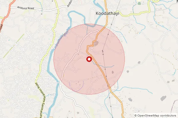 Map showing approximate area covered by Pincode 678581 — Chavadiyur Bo, Palakkad