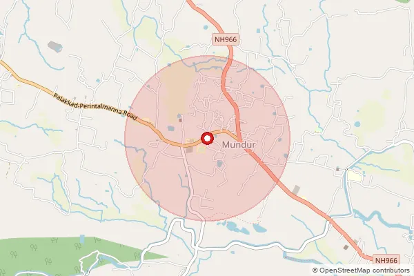 Map showing approximate area covered by Pincode 678595 — Elambulasseri Bo, Palakkad