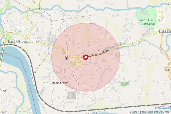 Map showing approximate area covered by Pincode 679103 — Sreeramakrishnanagar Bo, Palakkad