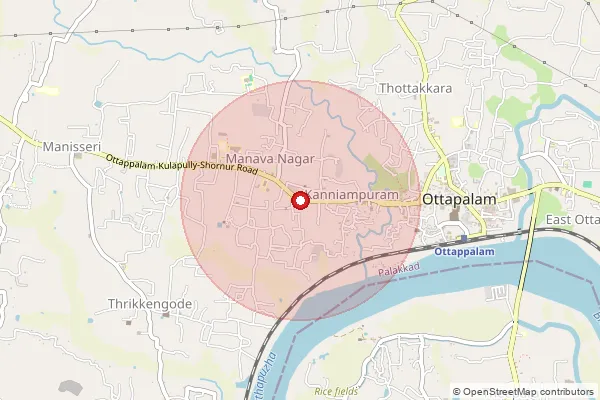 Map showing approximate area covered by Pincode 679104 — Kanniampuram So, Palakkad