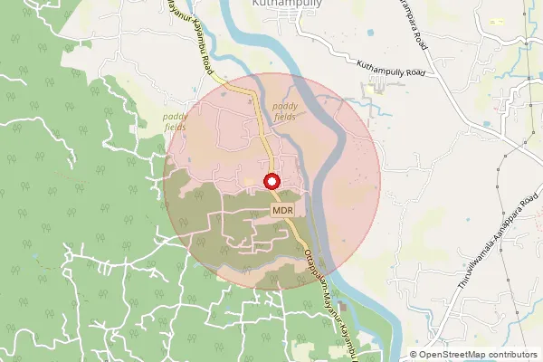 Map showing approximate area covered by Pincode 679106 — Kondazhi So, Thrissur