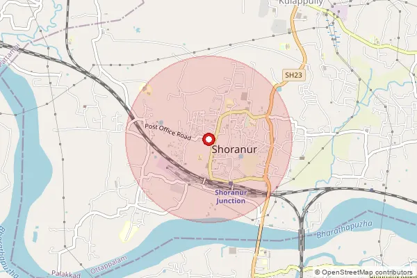 Map showing approximate area covered by Pincode 679121 — Vadanamkurussi Bo, Palakkad