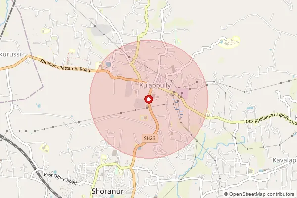 Map showing approximate area covered by Pincode 679122 — Kallipadam Bo, Palakkad