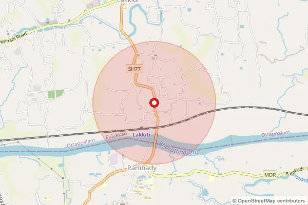Map showing approximate area covered by Pincode 679301 — Lakkidi So, Palakkad