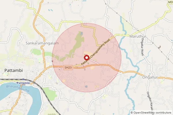 Map showing approximate area covered by Pincode 679306 — Maruthur Bo, Palakkad