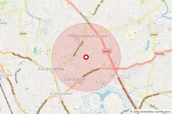 Map showing approximate area covered by Pincode 679308 — Etapalam Bo, Palakkad