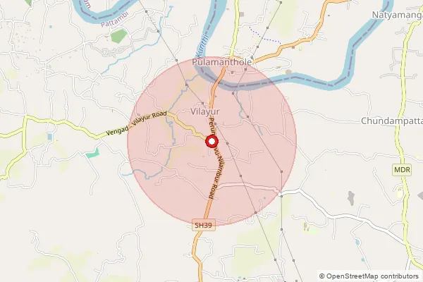Map showing approximate area covered by Pincode 679309 — Vilayur So, Palakkad
