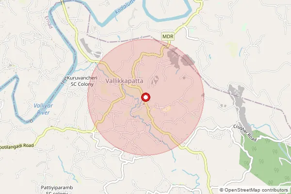 Map showing approximate area covered by Pincode 679324 — Koottil Bo, Malappuram