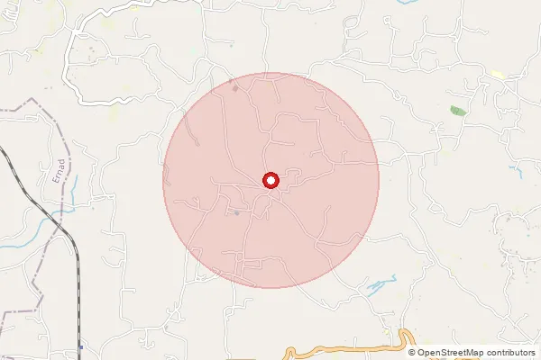 Map showing approximate area covered by Pincode 679327 — Chembrasseri East Bo, Malappuram