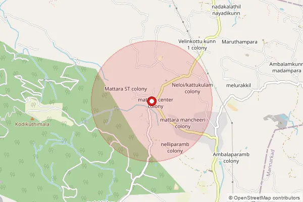 Map showing approximate area covered by Pincode 679341 — Talekode West Bo, Malappuram