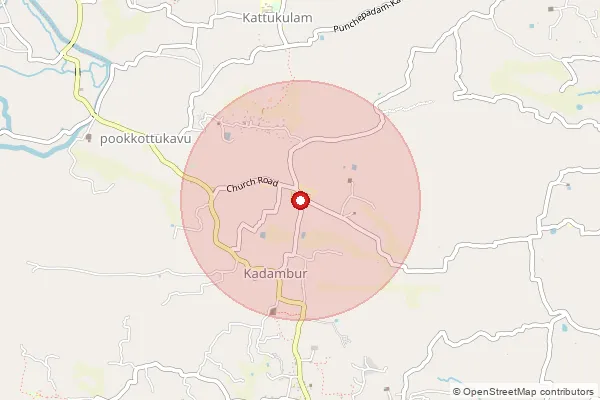 Map showing approximate area covered by Pincode 679515 — Kadambur So Palakkad, Palakkad