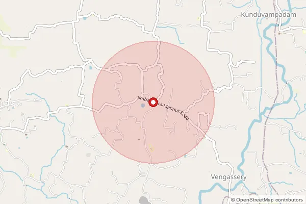 Map showing approximate area covered by Pincode 679516 — Vengasseri So, Palakkad