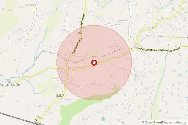 Map showing approximate area covered by Pincode 679523 — Koonathara Bo, Palakkad