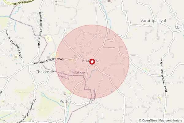 Map showing approximate area covered by Pincode 679551 — Anakkara So Palakkad, Palakkad