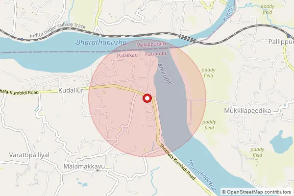 Map showing approximate area covered by Pincode 679554 — Kudallur So, Palakkad