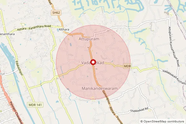 Map showing approximate area covered by Pincode 679562 — Vadakkekad So, Thrissur