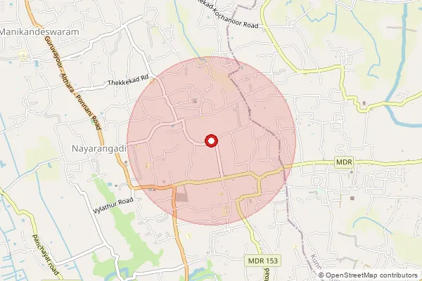 Map showing approximate area covered by Pincode 679563 — Nhamanghat So, Thrissur